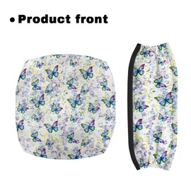 Gomyblomy Floral Butterflies Rollator Walker Seat and Backrest Covers Set for Senior Universal Stretchy Seat Covers for Rollator Walkers Accessories