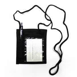 Wallets Plus Nylon ID / Trade Show / Badge Holder with Neck Cord - Black