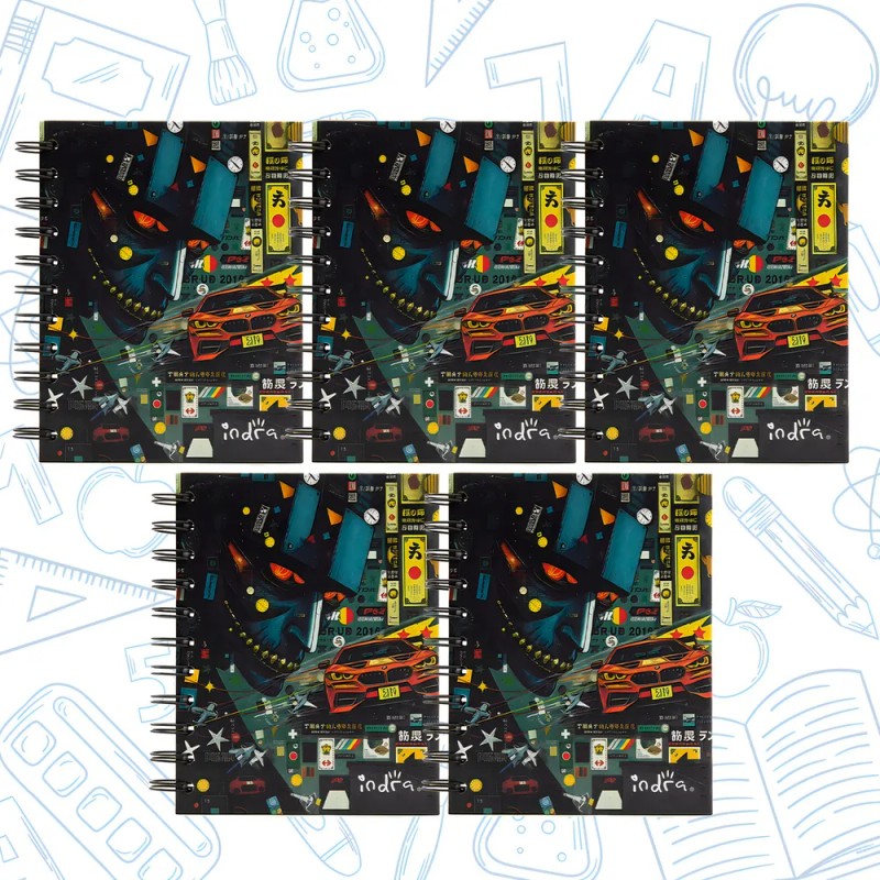 Cuaderno De Bolsillo Arte Indra De 100 Hojas 5 Piezas