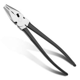 Lanties 10'' Button Fence Pliers for Bending Cutting and Gripping Round Nose Wire Cutter Plier for Construction and Wire Fencing Resists Rust and Corrosion