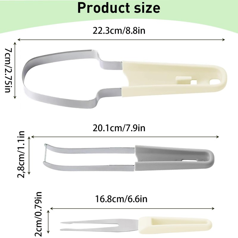 JAONLD 3-in-1 Stainless Steel Fruit Slicer, Melon Cutter, Fast Watermelon