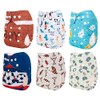Alva Baby 6 Pack Washable Adjustable Cloth Nappies + 12