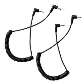 Seadream 2Pack 3.5mm Coiled Spiral Right Angle Male to Right Angle Male with Steel Spring Relief For Headphones, iPods, iPhones, iPads, Home / Car Stereos and More (2Pack)