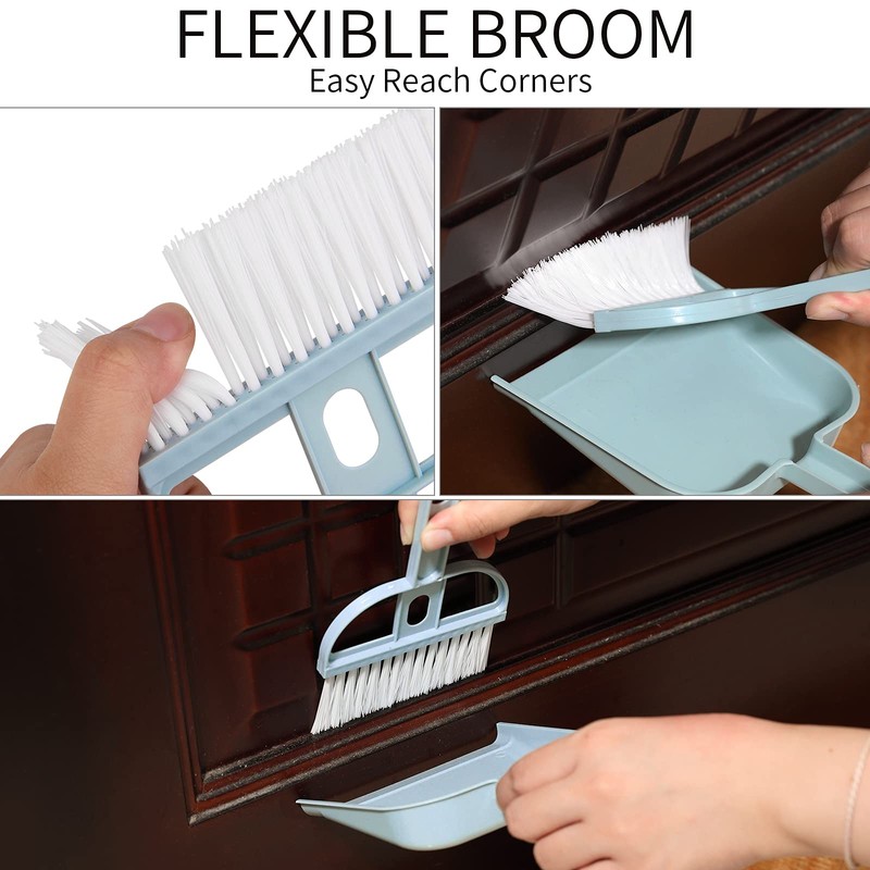 Lamoutor 3 Pack Mini Hand Broom and Dustpan Set Small