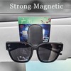 2Pack Sunglasses Holder for Car, Magnetic Leather Visor Glasses Mount