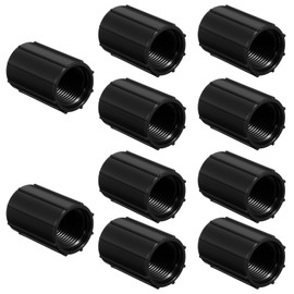 Qulkws 10 Pack Sprinkler Riser Extension Sprinkler Risers 1/2 Inch Double Female Threaded Coupling Threaded Fitting NPT Coupling Irrigation System Accessories for Yard Lawn Garden(Black)