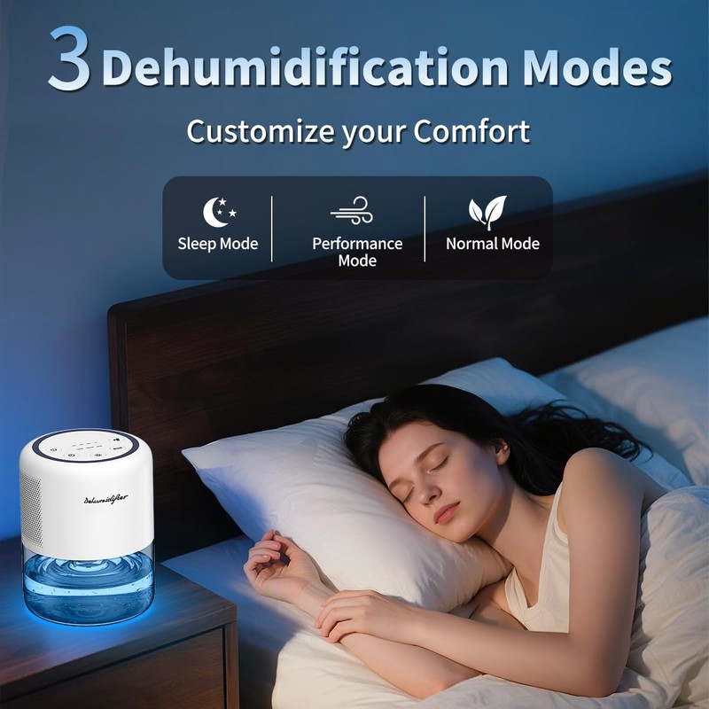 Windangel 44oz(1.3L) Small Dehumidifier for Home, Auto-Off Quiet Portable Dehumidifier