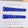 Blue Glitter Press on Nails Medium Square Fake Nails Blue