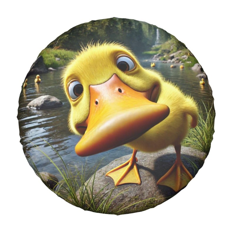Funny Duck Spare Tire Cover with Unique Print, Weatherproof Wheel
