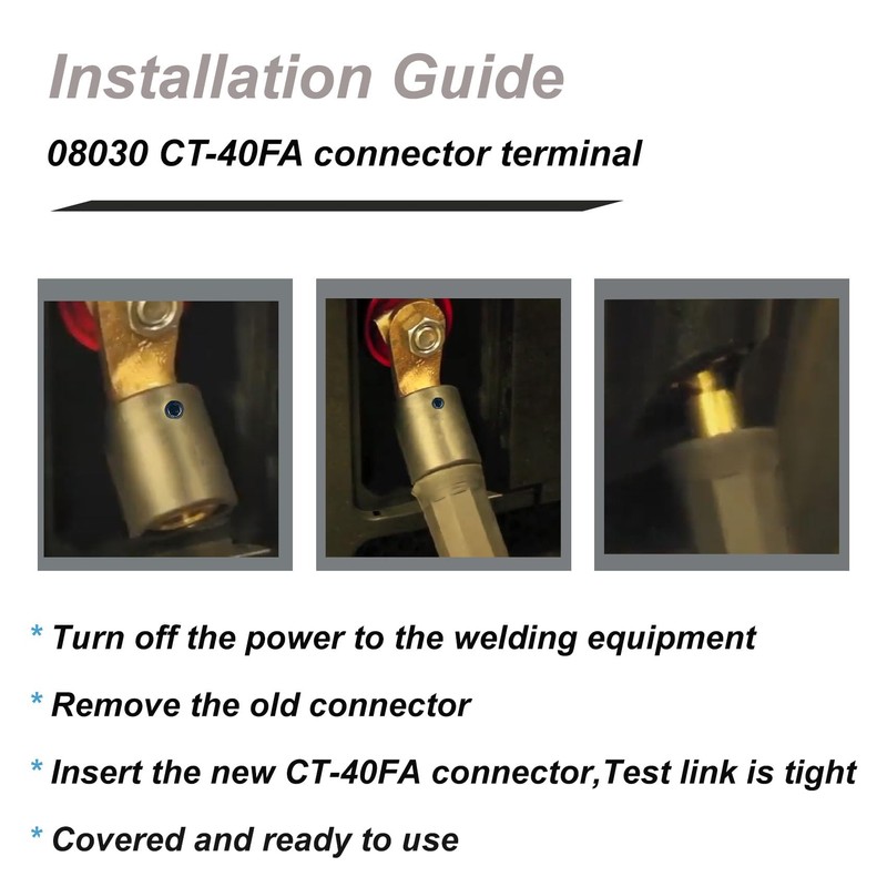 2PCS CT-40FA Welding Terminal Connector, Welding Lug Connector Adapter, for