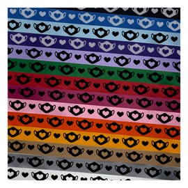 Caring Surgical Face Mask Heart Satin Ribbon for Bows Gift Wrapping DIY Craft Projects - 3 Yards - Red Ribbon/Black Printing - 1 Inch Width