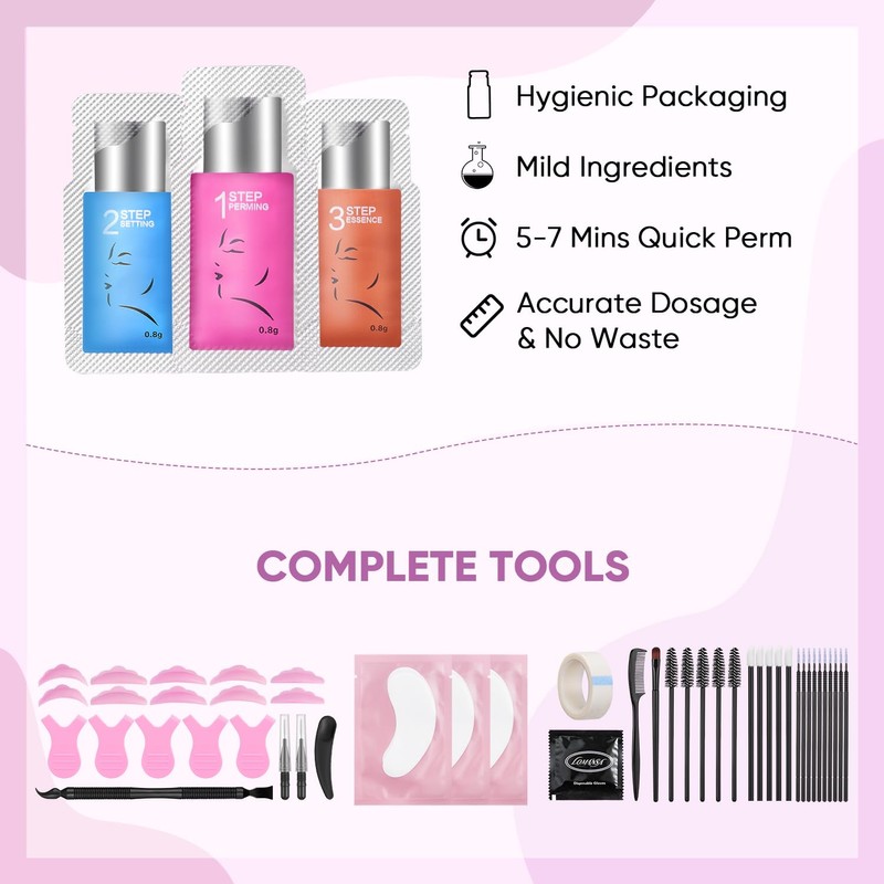 Lomansa Eyelash Lifting Set, Brow Lamination Kit, 2 in 1