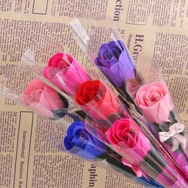 15 Piece Set Artificial Flowers Doesn't Wither Roses Single Ring Individual Packaging Petite Gift Thank You Return
