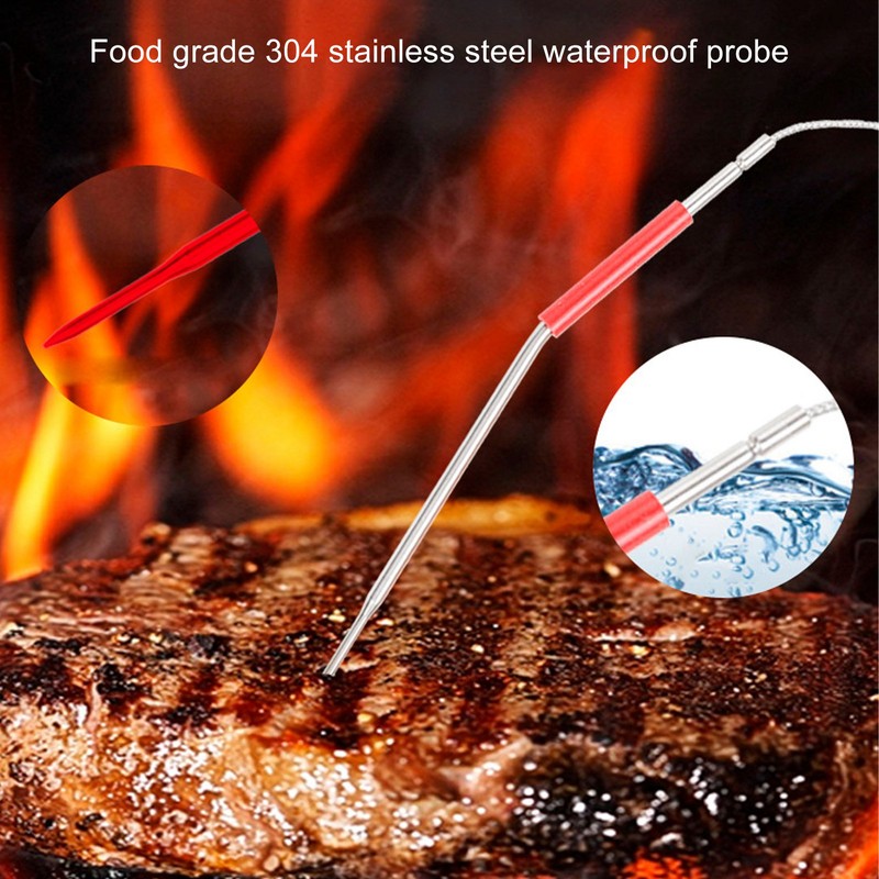Meat Temperature Probe Smart Wireless LCD Display 4 Probes Grill