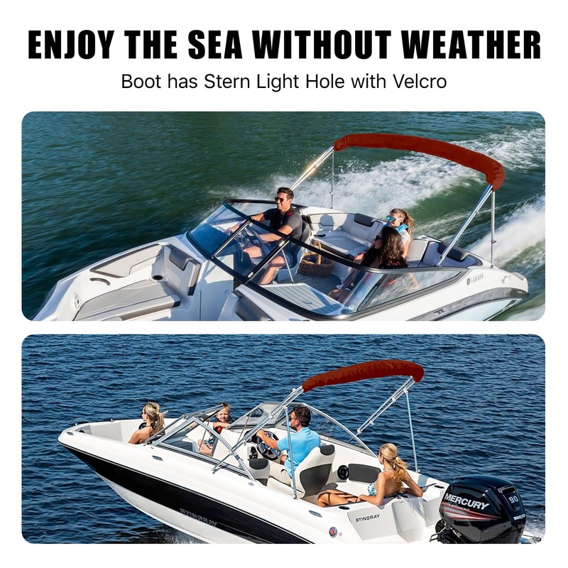 3Bow Bimini Top Storage Boot Cover with Light Hole Bimini