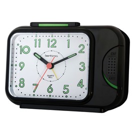 Acctim Sonnet Analogue Alarm Clock Non Ticking Sweep Luminous Hands Bell Alarm Black 12613