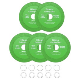 HARFINGTON 5 Pack Glass Cutting Disc 4.5 Inch for Rotary Tool Diamond Cutting Disc Ultra-Thin Saw Blade Wheel with 7/8" Arbor for Cutting Grinding Jade Crystal Tile Ceramic