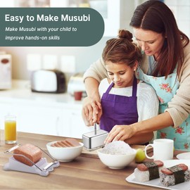 Spam Musubi Mold Kit - Stainless Steel Onigiri Maker with Spam Slicer - Perfect for Hawaiian Grip Sushi