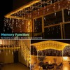 SUAVER Solar Icicle Lights Christmas Decorations with 19 Drops 96LED