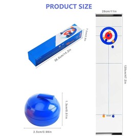 Lotvic Tabletop Curling Game, Family Games for Kids and Adults, Quick & Easy to Set-Up Curling Game, Compact Fun Family Games, Portable Tabletop Games for Travel Home Party (Curling Game)