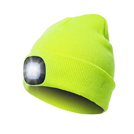 Unisex Beanie Hat with Light, USB Rechargeable LED Headlamp Beanie, Gifts for Dad Father Men Husband Warm Knitted Cap