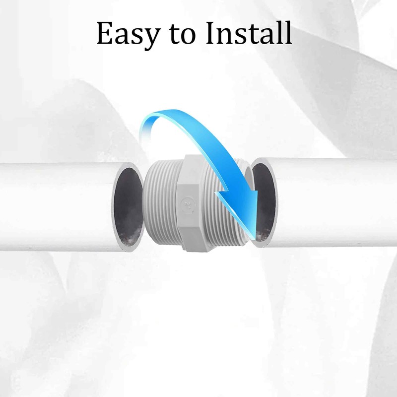 AUXBC 4PCS 2 Inch PVC Male Thread Nipple Coupling Adapter,