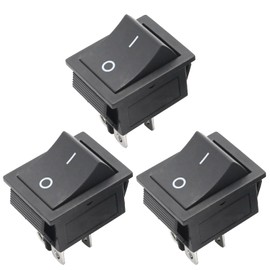 EATAKWARD 3Pcs Universal 120V T125 KCD2 KCD4 Rocker Switch, Black 4 Pin 2 Position Toggle Rocker Switch, AC 30A 250V DC 40A 12V DPST ON Off Toggle Switch for Coffee Pot Electronic Equipment
