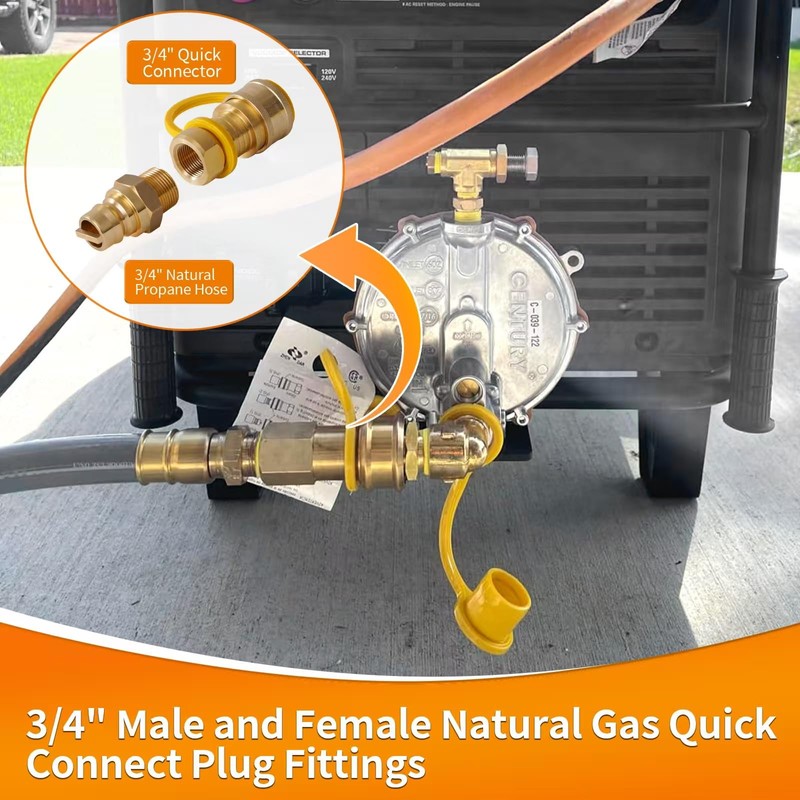 3/4'' Natural Gas Quick Connect Fittings - 4 PCS Solid