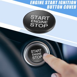 A ABSOPRO Engine Stop Ignition Button Overlay Cover Decal Interior Trim Sticker Fits Alfa Compatible with Romeo GiuL ia StEL Vio 2017-2021 Aluminum Alloy Black