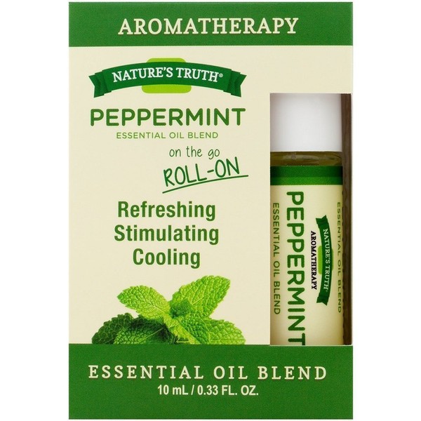 Nature's Truth Essential Oil Roll-On Blend, Peppermint, 0.34 Fluid Ounce