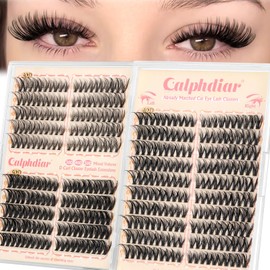 Cat Eye Lash Clusters Wispy Eyelash Clusters 30D+40D+50D Individual Lashes 400pcs Light & Right Cluster Eyelash Extensions D Curl Lash Extension 8-18mm Natural Lashes Clusters for Beginners