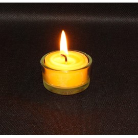 12 Tea Lights 100% Beeswax and 1 Glass Holder