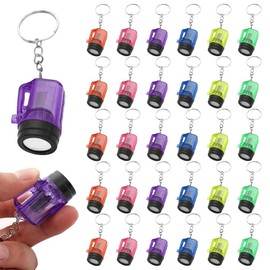 Pack of 30 Mini Torch Keyrings, 4 cm Small LED Mini Torch, Mini Torch Torch, Children's Handlamp, Colourful Children's Torch Toy, for Children Party Bags, Camping, Hiking