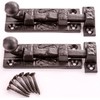 Antique Style 75mm Slide Bolt Locks for Doors Black Cast