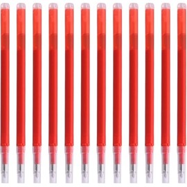 Pack of 12 Compatible Erasable Refills for Pilot Frixion Rollerball Pen, Erasable Rollerball Refills with Thermosensitive Ink, Replaceable 0.7 mm Tip in Red for Notes and Homework