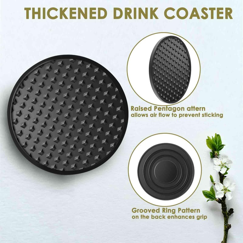 Silicone Coasters 6 Pack with Holder, Drink Coasters Set for