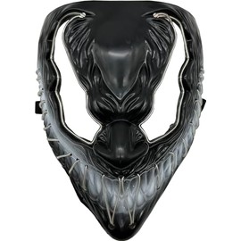 Symbiote Monster Mask with Blue Party Wire EL Light Up Costume Accessory