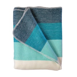 LATITUDE ZERO Alpaca Wool Throw Blanket | Warm, Ultra-Soft, Breathable, Non-Itchy Blanket-Throw | Hypoallergenic and Beautiful Fabric (Aquamarine)