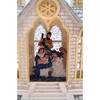 Lighted Water Lantern Church with Nativity Scene and Swirling Glitter,