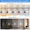 Pevfah Modern Dimmable Wood Flush Mount Ceiling Light, 2700K-6000K 5CCT
