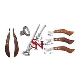 SN Equine Set of Hoof Nipper 14" and Farrier hoof de Knives & Loop Knives Hoof Knife Set