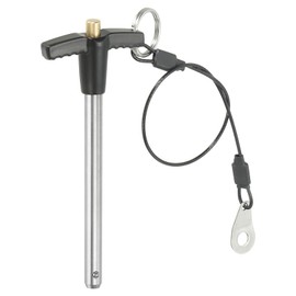 PATIKIL T Handle Lock Pins 5/16 x 3.15" (8 x 80mm), Quick Release Pin 304 Stainless Steel Safety Locating Pins with Push Button 25 cm Lanyard Cable