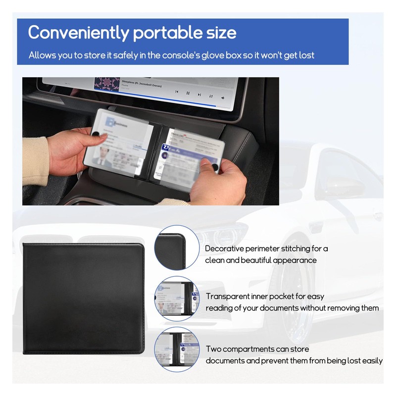 Dickno 2 PCS Car Registration and Insurance Holder, 10.6''×4.8'' Essential