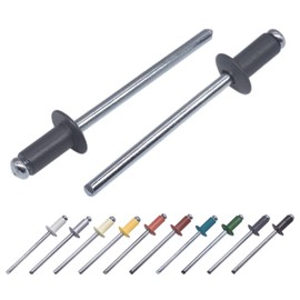 Marcopol (Pack of 50 pcs) Painted Blind Rivets 3.2 x 8 mm, Dome Head, DIN 7337, Aluminum Rivet and Steel Mandrel, Pop Rivets (50, Anthracite Grey RAL 7016)