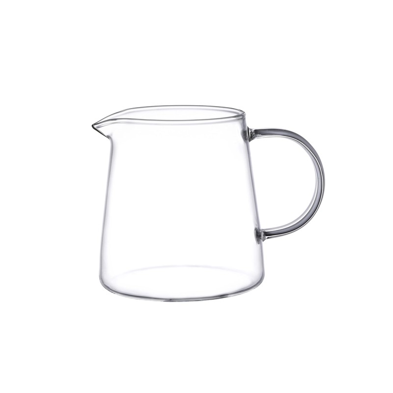 JIEJE Small Glass Pitcher 8.5 oz, Glass Creamer with Spout,