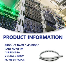 Innfeeltech SMD Diodes US1M (DO-214AC) SMA Ultra Fast Recurring Rectifier 1A 1000V 50-75ns Pack of 100