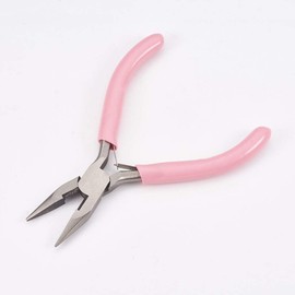 [Unbreakable High Quality Type] [Tool] Accessory Made For Pink Flat Non-stick Flat Pliers Flat yattoko [Crystal Kobe]