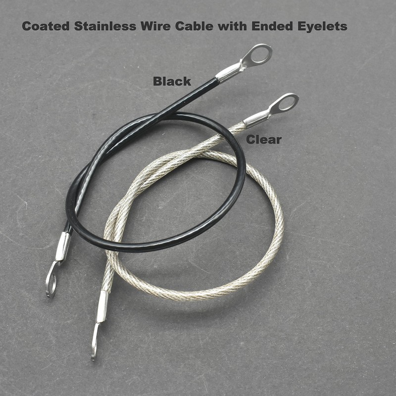 Floyutin 10 Pcs 1/8"(3mm) Wire 40" Vinyl Coated Stainless Steel
