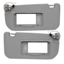 CRAZYPARTS Driver & Passenger Side Sun Visor Replacement Compatible with KIA Sportage 2005-2010 Sun Shade with Light Replacement 85202-1F690LX 85201-1F690LX Color Gray