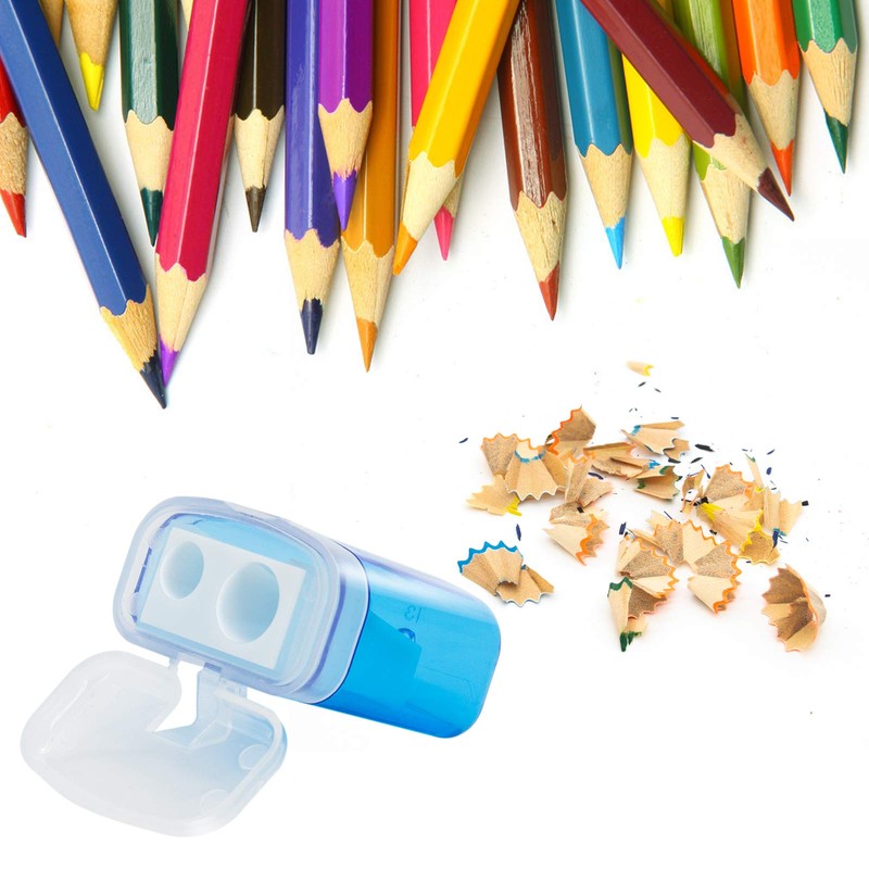 KIDMEN 12 PCS 2 Holes Small Manual Pencil Sharpener with